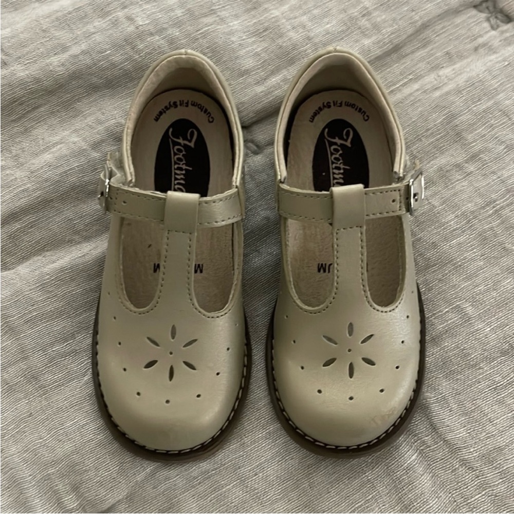 FootMates Gold T-Strap Mary Jane Loafers